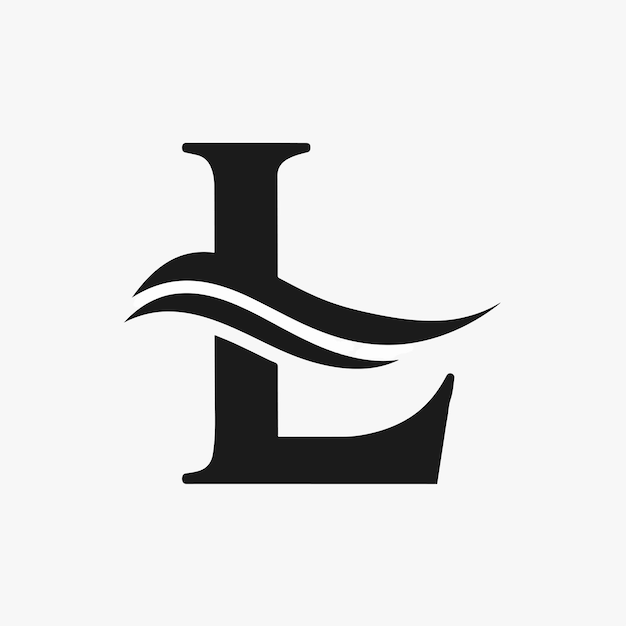 Vector de la letra L y del logotipo de onda