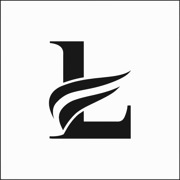 Vector de la letra L y del logotipo de onda