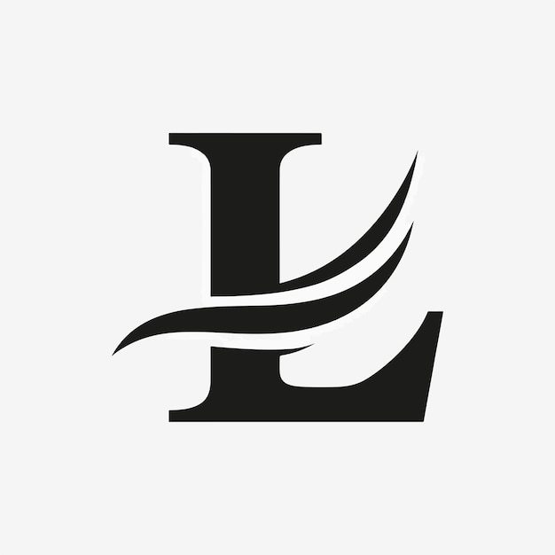 Vector de la letra L y del logotipo de onda