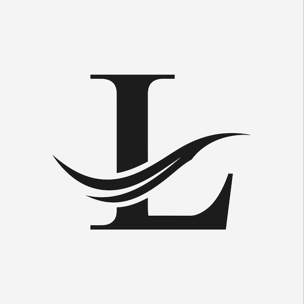 Vector de la letra L y del logotipo de onda