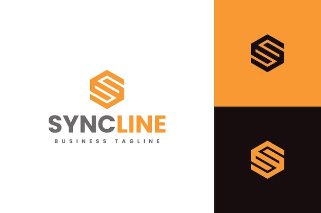vector de la letra del logotipo del hexágono s moderno
