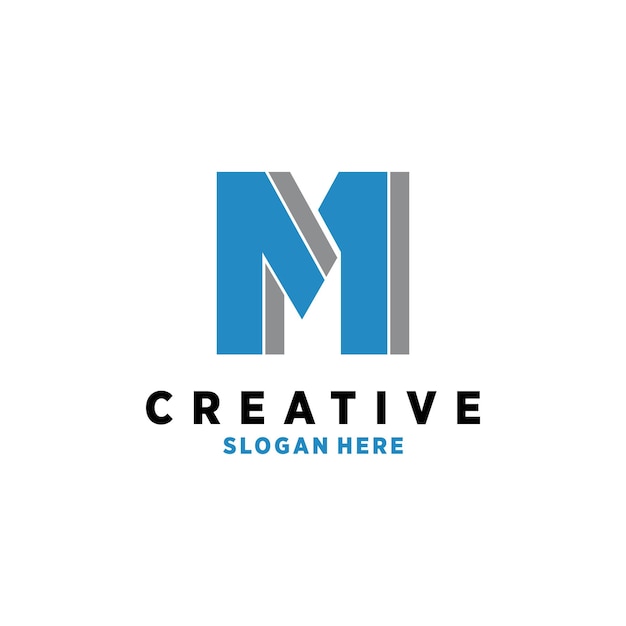 Vector letra m diseño de logotipo elemento icono vector con estilo moderno creativo