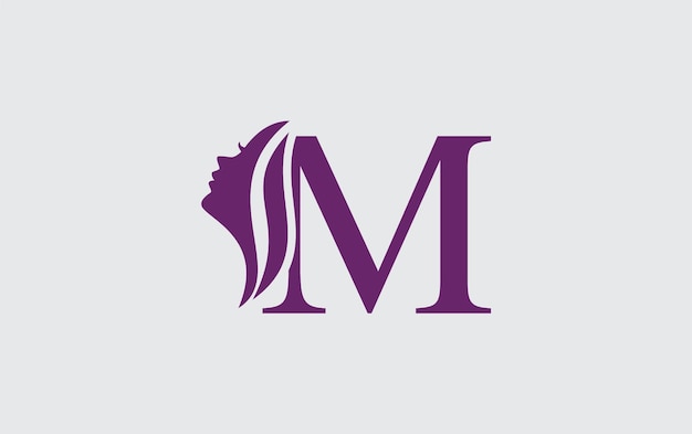 Vector de la letra M del logotipo del spa para el cabello