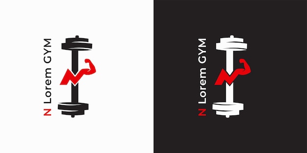 Vector letra n logotipo de gimnasio