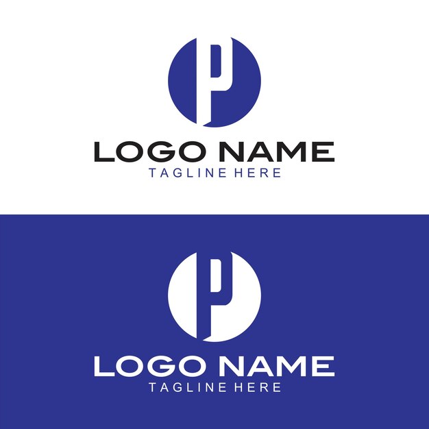 Vector letra p flecha logotipo plantilla logotipo único vector letra abstracta simple flecha objetivo