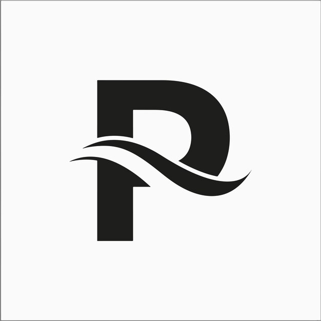 Vector de la letra P y del logotipo de onda