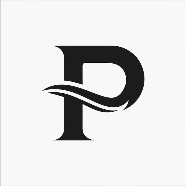 Vector de la letra P y del logotipo de onda
