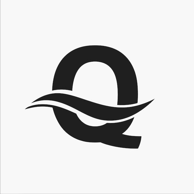 Vector de la letra Q y del logotipo de onda