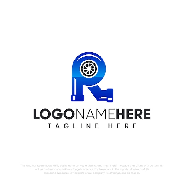 Vector letra r engranaje rueda dentada logo automotriz industrial icono engranaje logo coche reparación símbolo