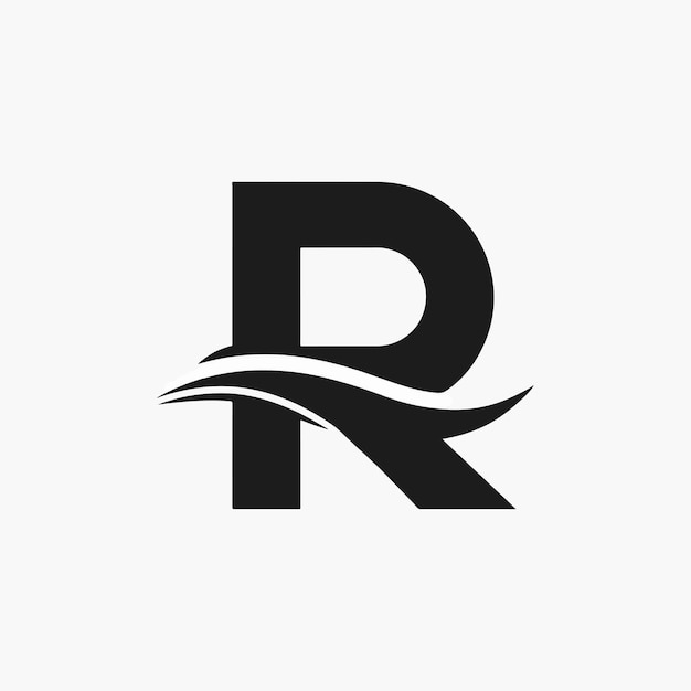 Vector de la letra R y del logotipo de onda