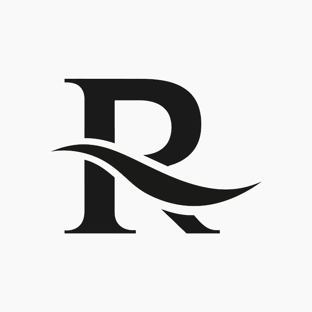 Vector de la letra R y del logotipo de onda
