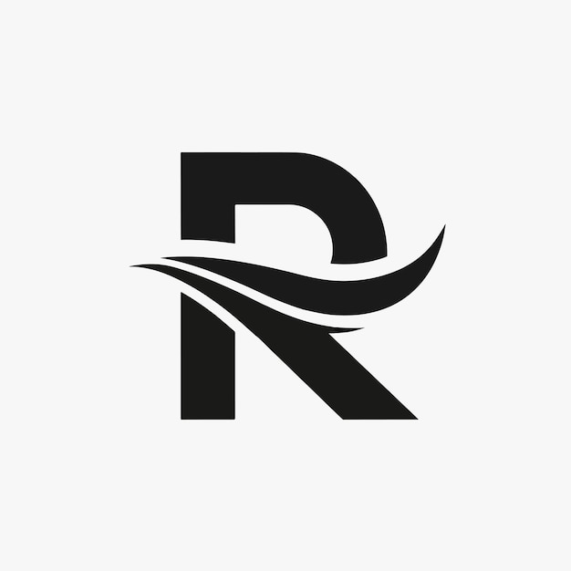 Vector de la letra R y del logotipo de onda
