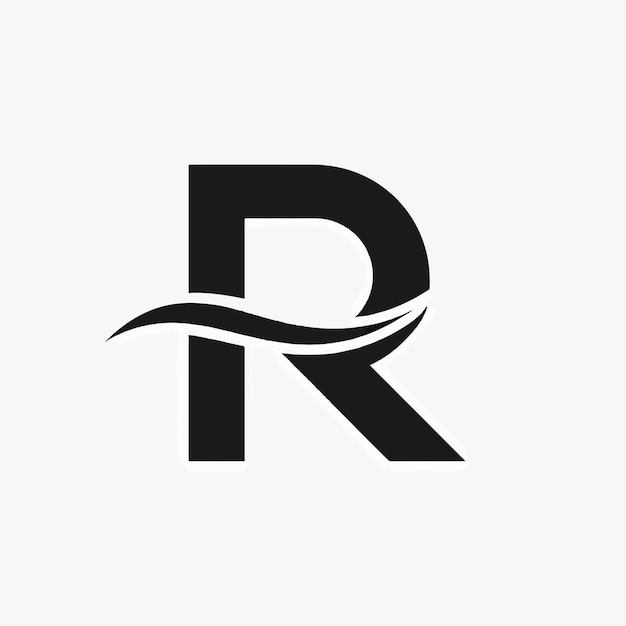 Vector de la letra R y del logotipo de onda