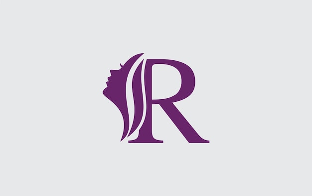 Vector de la letra R del logotipo del spa para el cabello