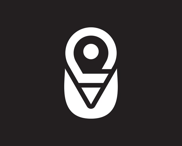 Vector letra u ubicación logotipo diseño creativo