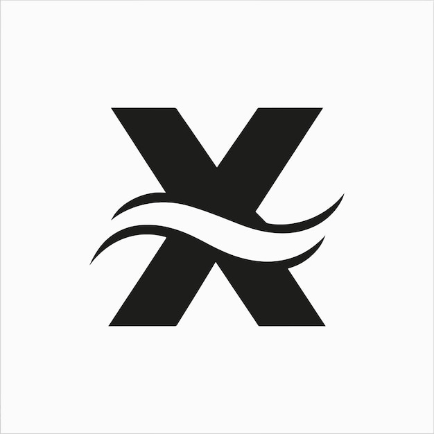 Vector de la letra X y del logotipo de onda