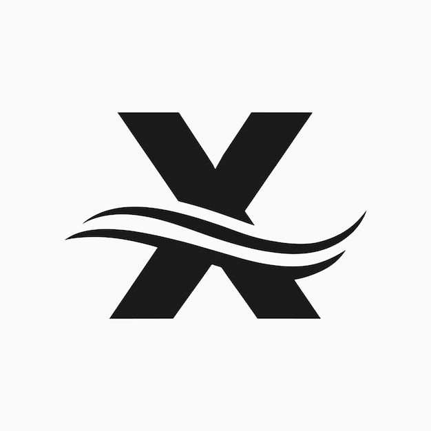 Vector de la letra X y del logotipo de onda