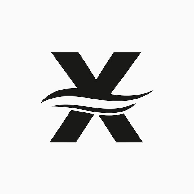 Vector de la letra X y del logotipo de onda