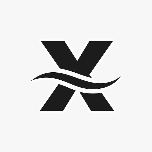 Vector de la letra X y del logotipo de onda