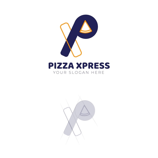 Vector letra x y p logo diseño pizza marca logo concepto