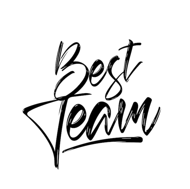 Vector de letras caligráficas del mejor equipo