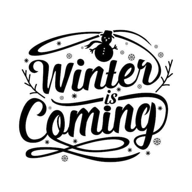 Vector de letras de diseño de citas de invierno