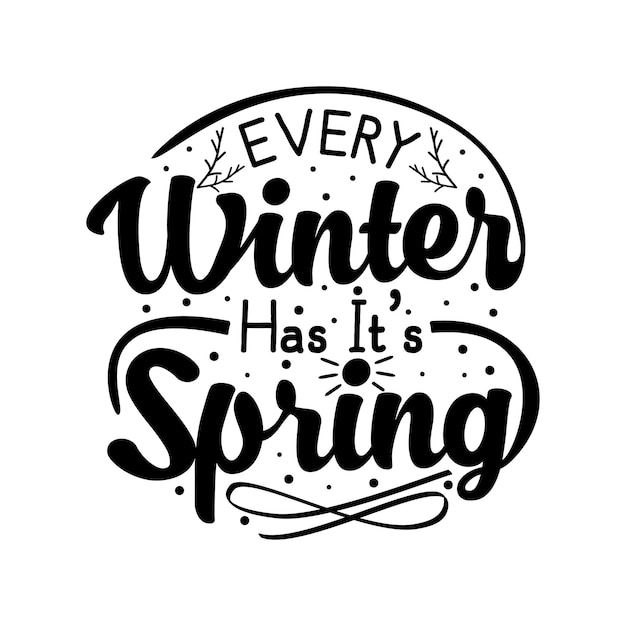 Vector de letras de diseño de citas de invierno