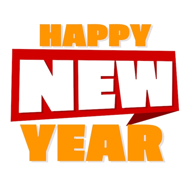 Vector de letras feliz año nuevo