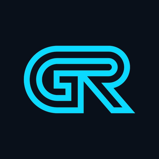 Vector de las letras del logotipo del monograma de GR