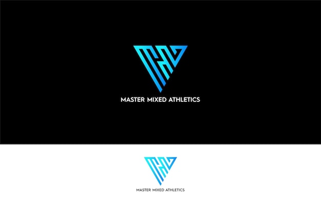 Vector de letras del logotipo del triángulo MMA