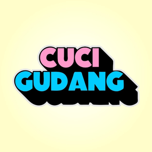 Vector de letras de promoción de texto de Cuci Gudang