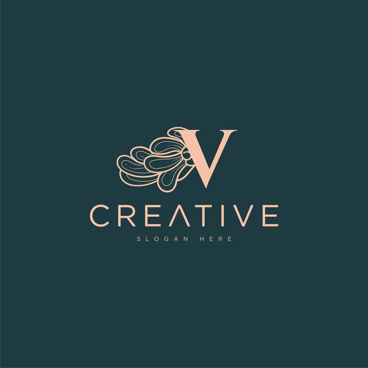 Vector vector de letras v iniciales diseño de logotipo de lujo