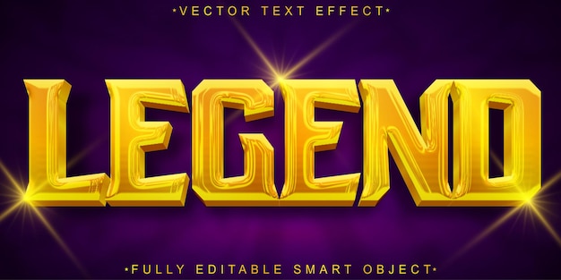 Vector de leyenda del mito Objeto inteligente totalmente editable Efecto de texto