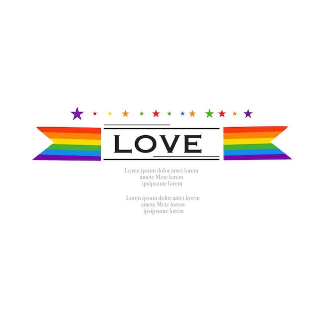 Vector LGBT banner para Happy lgbt PRIDE day vector Orgullo mes Arco iris corazón y manos de victoria