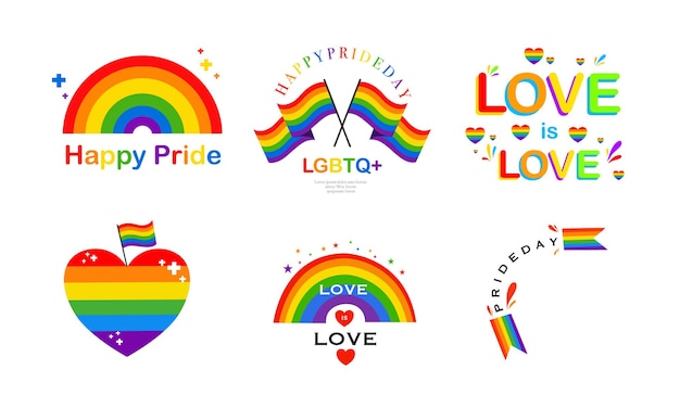 Vector lgbt banner para happy lgbt pride day vector orgullo mes arco iris corazón y manos de victoria
