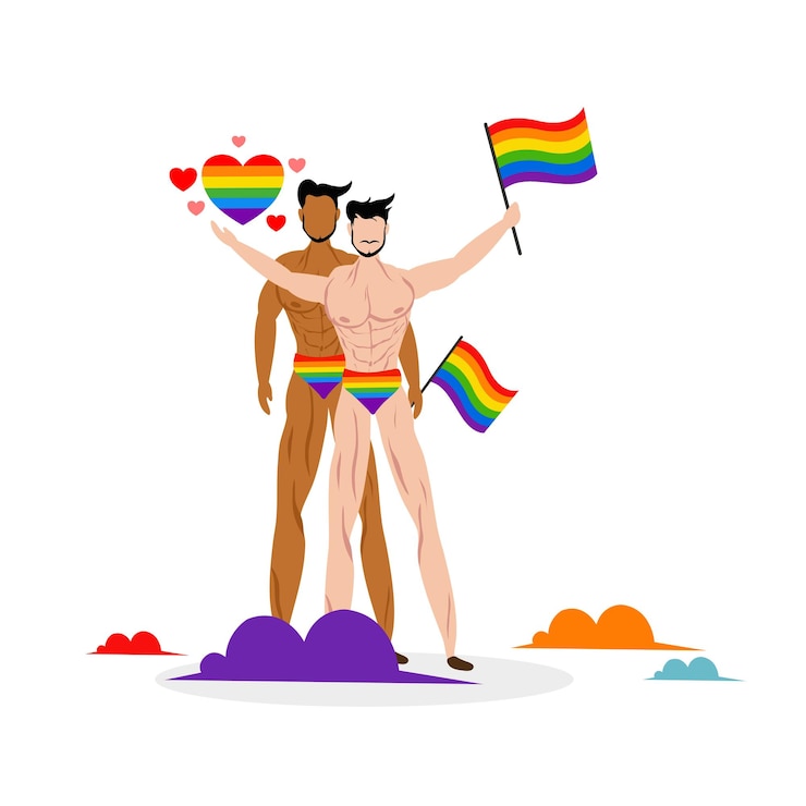 Vector vector lgbt banner para happy lgbt pride day vector pride month rainbow corazón y manos