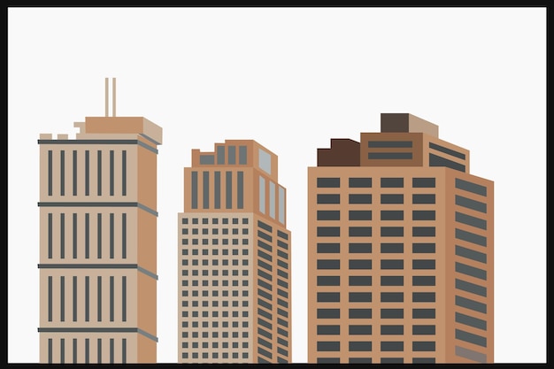 Vector libre 3 diferentes edificios de oficinas en la ciudad