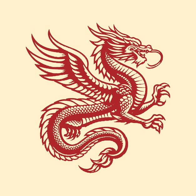 Vector libre año lunar del dragón chino