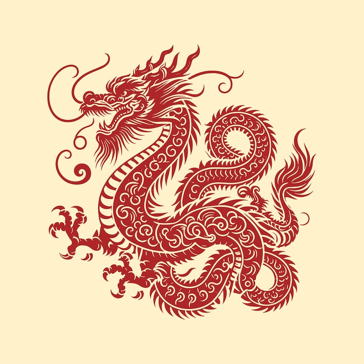 Vector libre año lunar del dragón chino