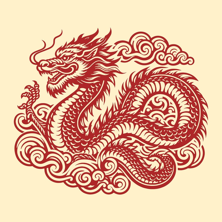 Vector libre año lunar del dragón chino
