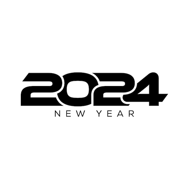 Vector libre Año Nuevo 2024 texto tipografía elemento de diseño flyer diseño de banner