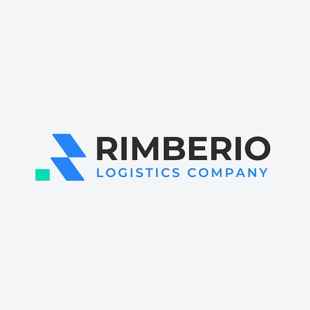 Vector libre azul y verde minimalista logotipo de la empresa de logística moderna