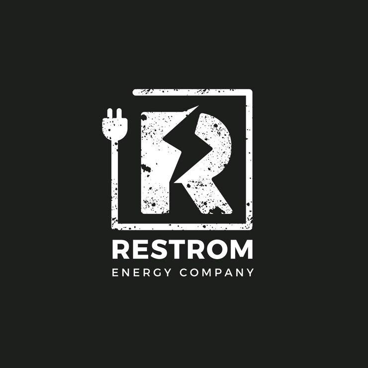 Vector vector libre blanco negro logotipo de la compañía de energía