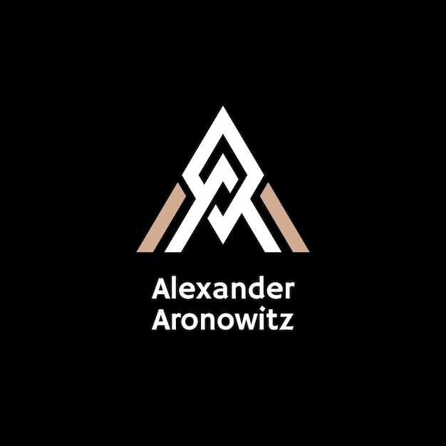 Vector libre en blanco y negro moderno letra inicial del nombre AA logotipo