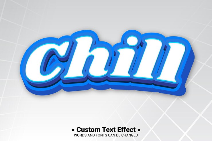 Vector vector libre chill efecto de texto en negrita editable letras modernas tipografía estilo de fuente