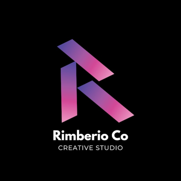 Vector libre de color púrpura y rosa con gradiente logotipo del estudio creativo