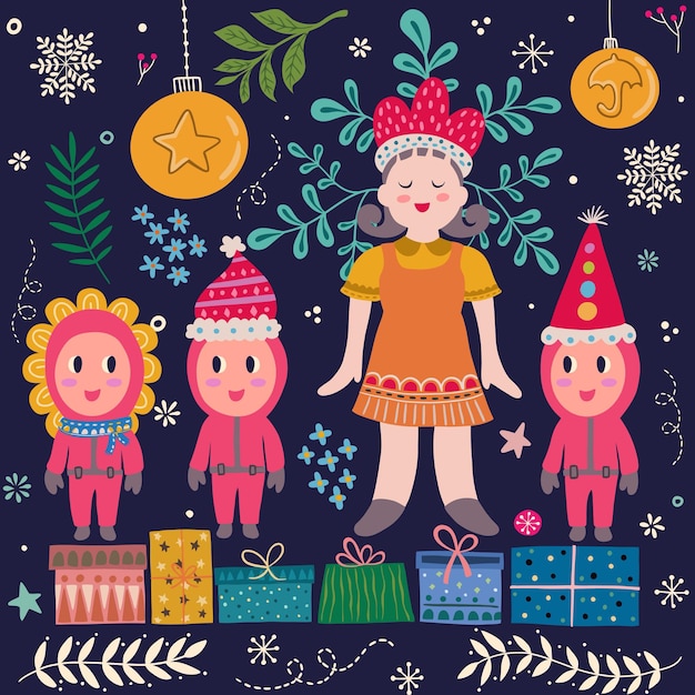 Vector libre de colorido lindo ilustración