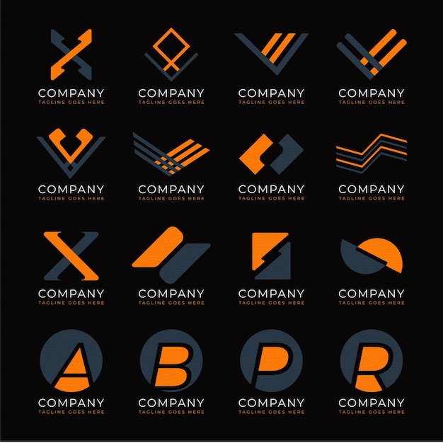 Vector libre conjunto de ideas de diseño de logotipo de empresa vector