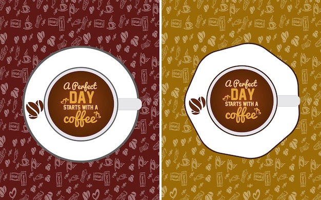 Vector libre día internacional del café con gran fondo taza de café y bonita frase