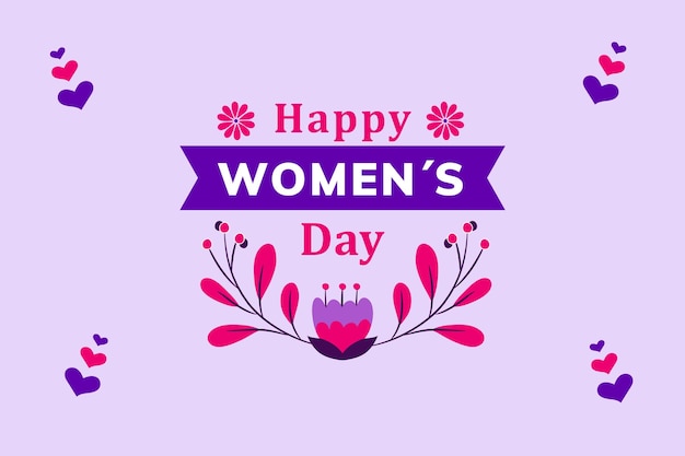 Vector libre día internacional de la mujer 8 de marzo feliz día de la mujer diseño de tarjeta de felicitación floral